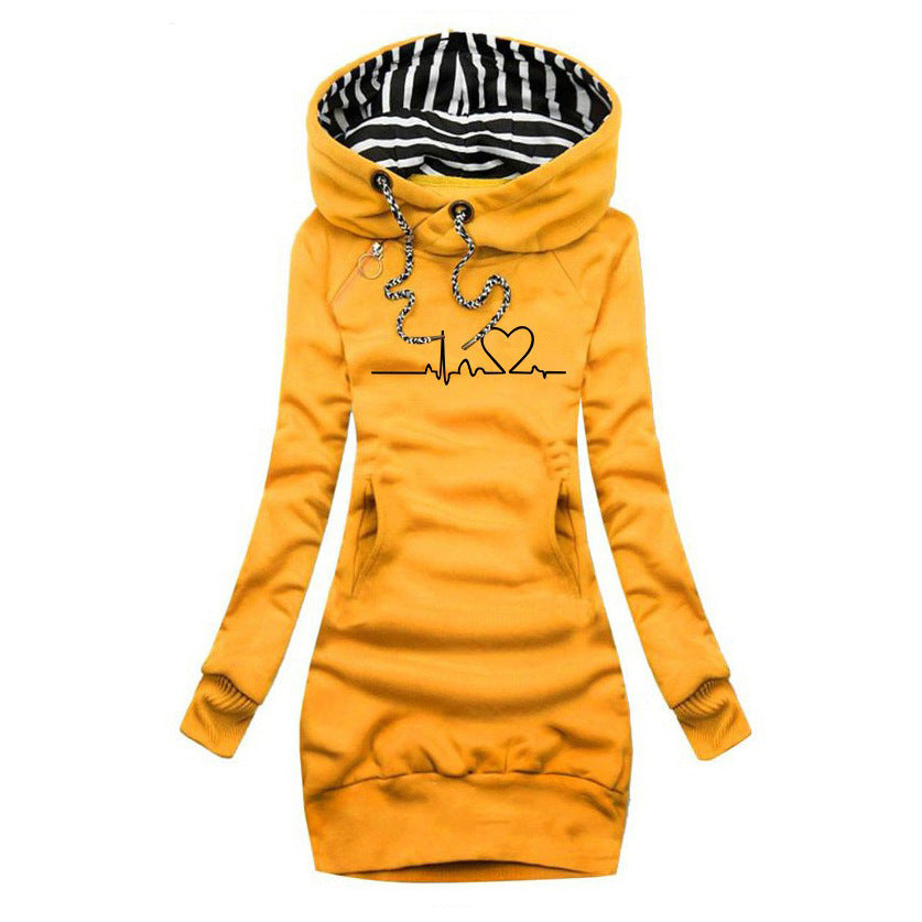 Adèle | Sweater Dress with Heartbeat Print