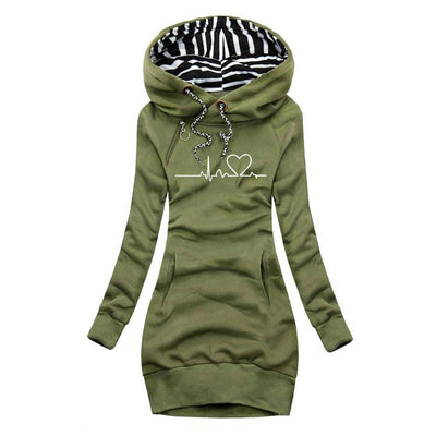 Adèle | Sweater Dress with Heartbeat Print